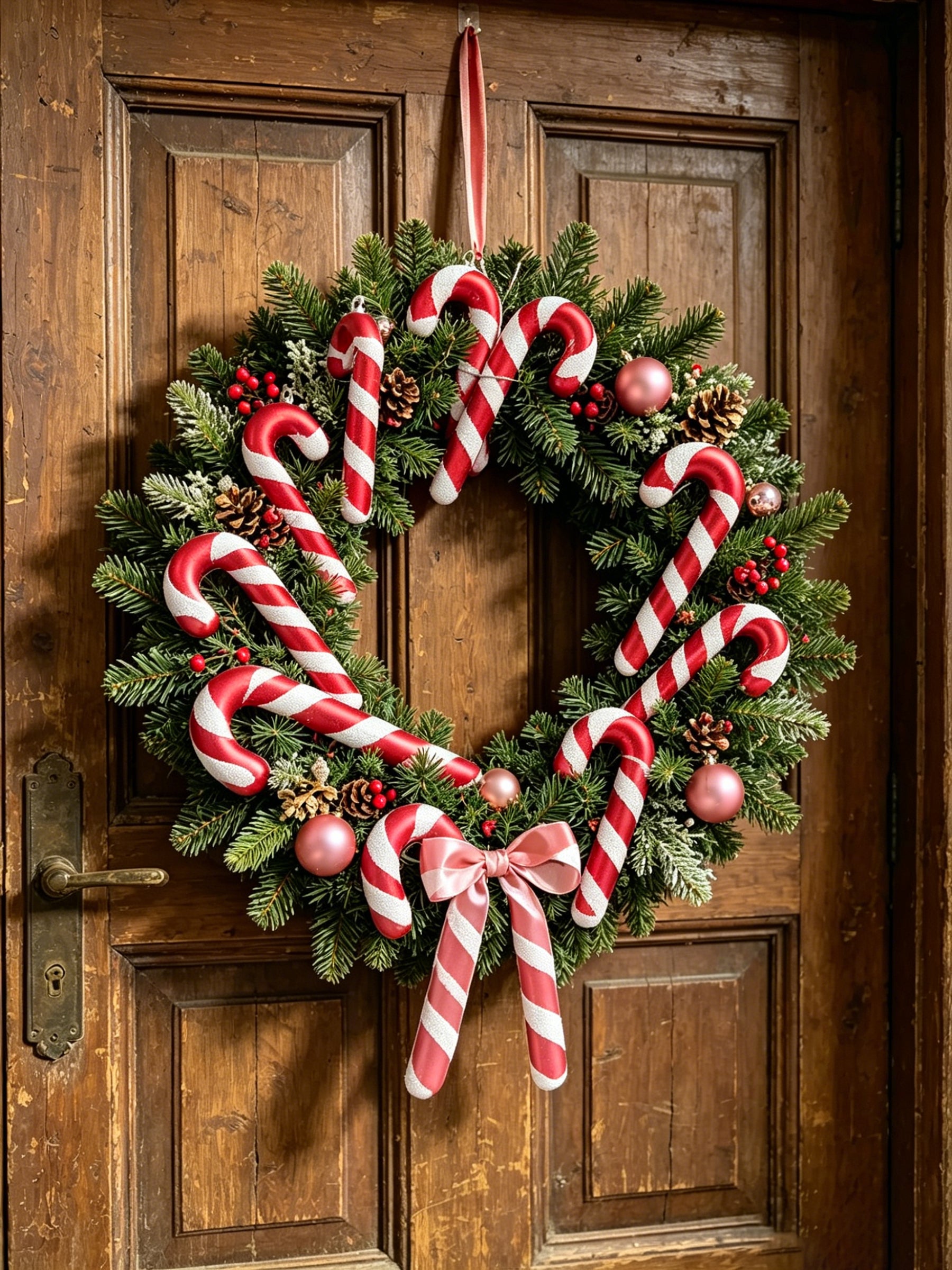 Ju7cer Lot de 6 pendentifs de sapin de Noël en rotin, pour décorer les sapins de Noël, convient pour les mariages, Pâques, anniversaires, vacances, Noël, décoration intérieure, rouge et blanc