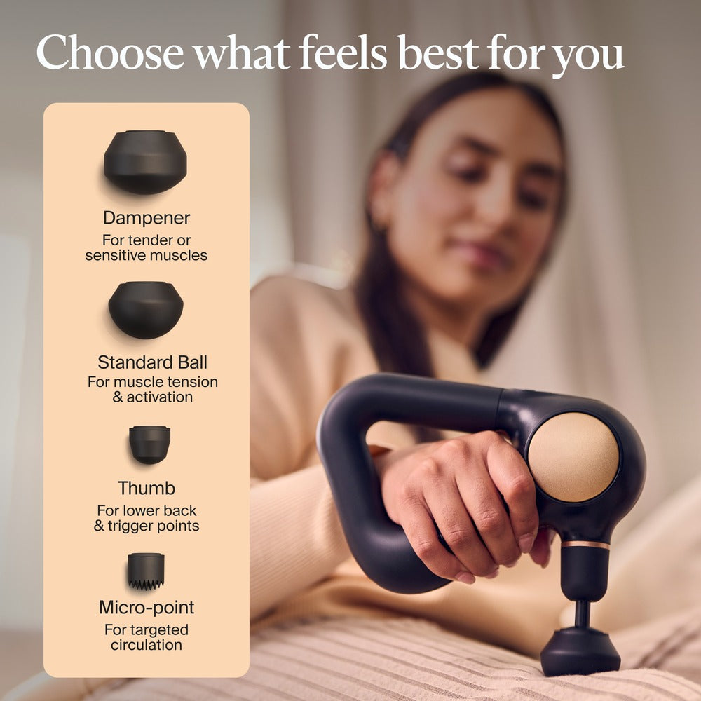 Therabody Theragun Sense 1re génération Pistolet de massage relaxant avec programmes guidés pour soulagement du stress, des tensions musculaires et aide au sommeil