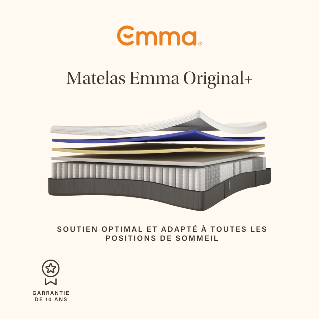 EMMA | Matelas Original+ 90x190 | Mémoire de Forme + Ressorts | Housse Plus Respirante | MEILLEUR CHOIX Emma | Dos Apaisé