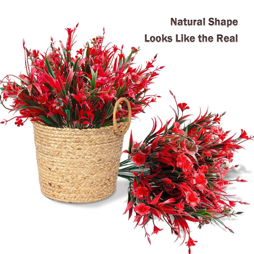 10 pièces 13,8 in / 35 cm Fleurs artificielles d'extérieur, fleurs de plantes artificielles, adaptées pour la décoration de la fenêtre suspendue intérieure et extérieure
