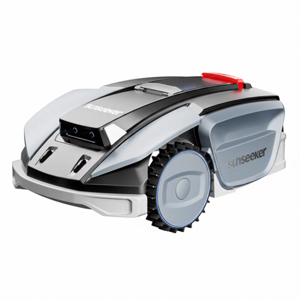 Sunseeker S5 AWD Robot Tondeuse Sans Fil à Guidage Périphérique pour 1600 m² – Navigation RTK + Vision IA, Pentes Jusqu'à 60 %, Cartographie Automatique, Multi-Zones, Contrôle Via Application