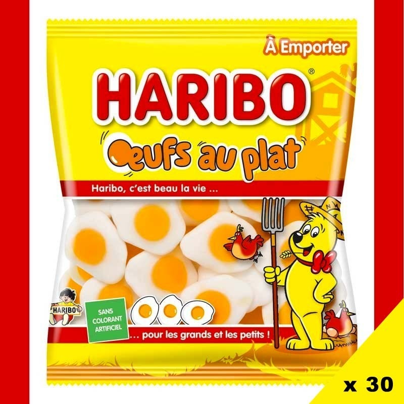 Haribo Bonbons Gélifiés Œufs Frits, 120 g