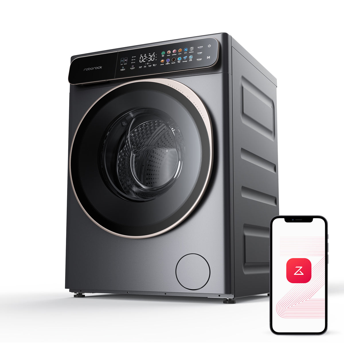 Roborock Zeo One Lave-Linge Séchant, Gris, 10 kg Lavage et 6 kg Séchage, Technologie de Séchage Zeo-cycle, Algorithme de Lavage et Séchage RR Seafarer, Système Autonettoyant LintClear