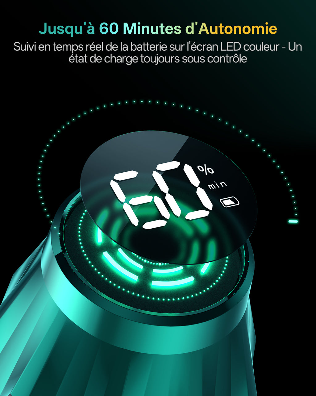 Aspirateur sans fil Vactidy V15 avec fonction de lavage, aspiration puissante de 65 kPa, autonomie de 60 min, tube flexible, technologie GreenEye, chargement mural, anti-emmêlement