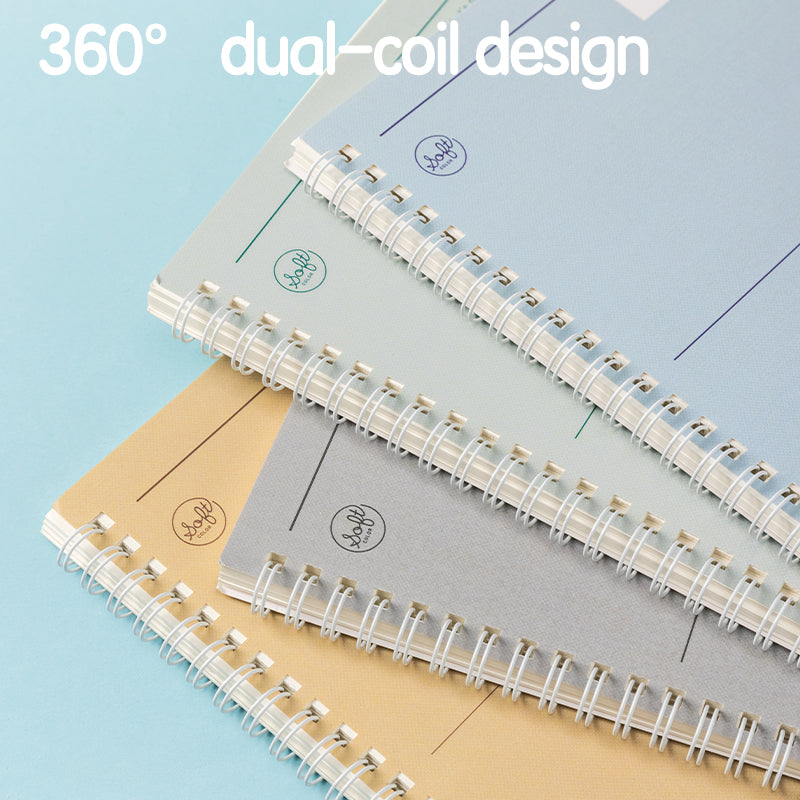 Deli Carnet à spirale, A5 (148 x 210 mm), 60 feuilles/120 pages, 70 g/m² - Parfait pour les étudiants, le bureau et le journaling, Série de couleurs unies, Lot de 4