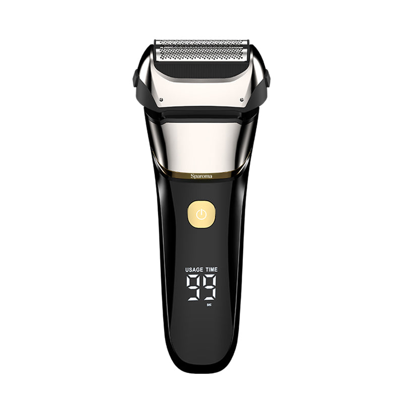 Sparoma Rasoir Électrique pour Hommes – Lames Doubles Flottantes, Affichage Numérique, Rasage à Sec & Humide, Recharge Type-C, Moteur Intelligent, Étanchéité IPX6, FK-608