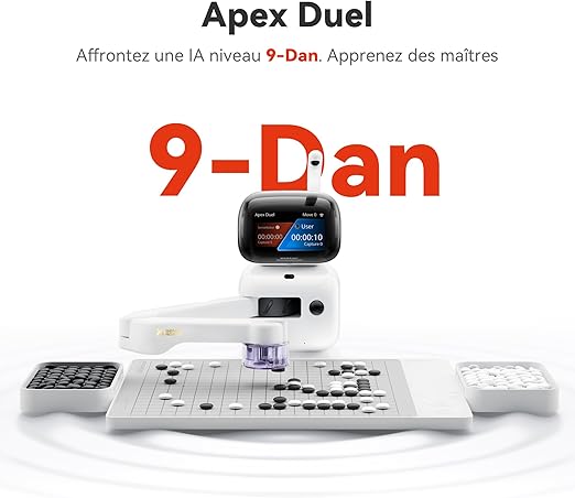 Adversaire de jeu de go intelligent – Plateau de go IA SenseRobot Go Professional équipé d'un bras robotique, adapté à tous les niveaux, parties de haut niveau, analyse en temps réel