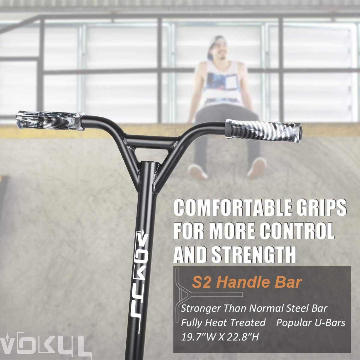 VOKUL Trottinette complète VOKUL Pro pour enfants, garçons, filles, adolescents à partir de 6 ans - Trottinette de cascade freestyle pro - Cadeau haute performance pour tricks de skatepark et de rue