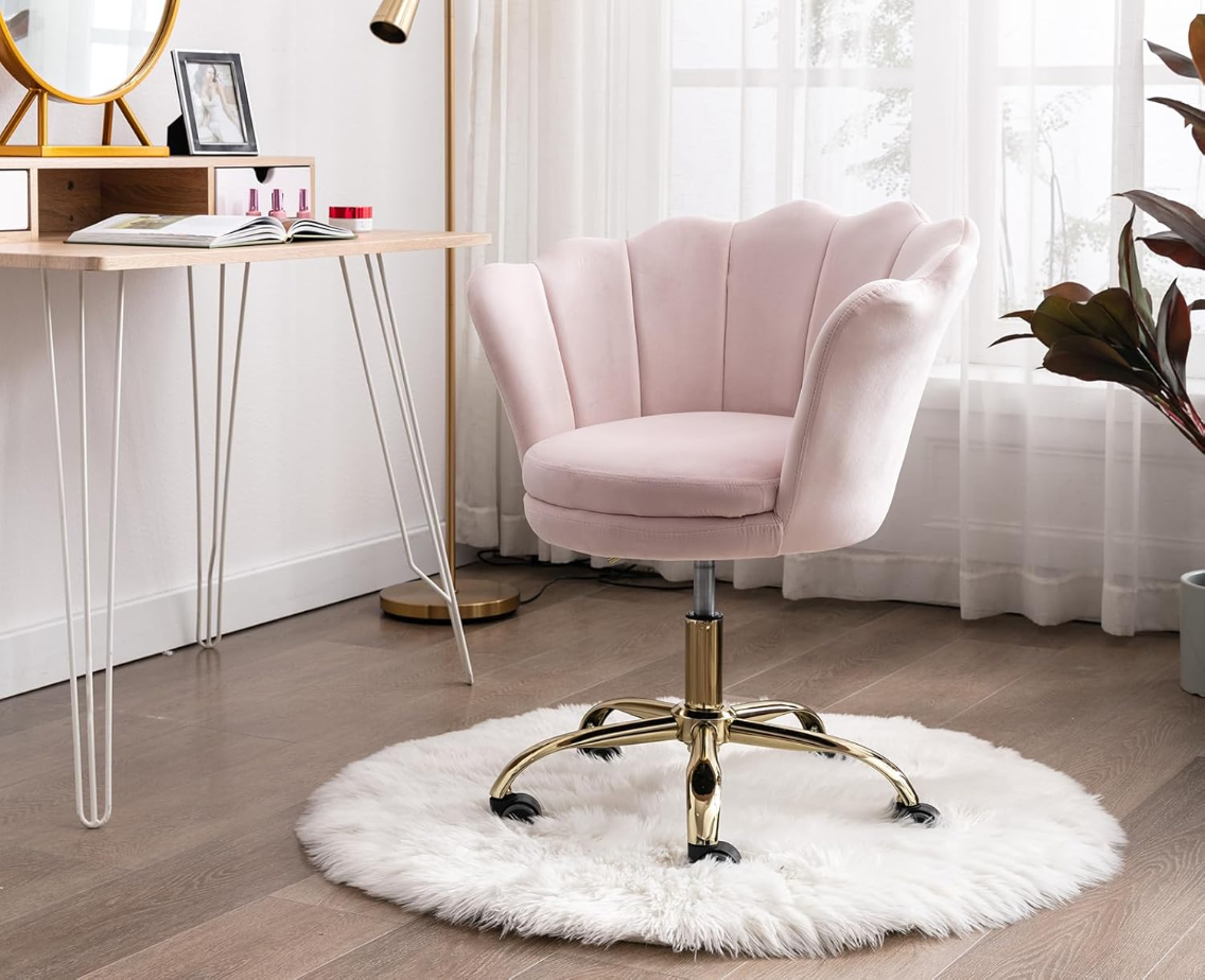 CHAIRUS Ya-Home Chaise de bureau pivotante avec hauteur réglable et roulettes - Rose clair
