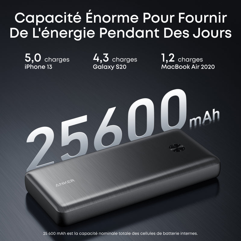 Anker PowerCore III batterie externe - 26 000 mAh, 87 W - Noir