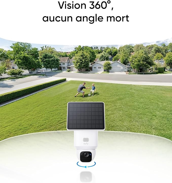 eufy Security SoloCam E30 Camera Surveillance WiFi exterieure sans Fil, Rotation 360°, Suivi IA, clarté 2K, Compatible HomeBase S380