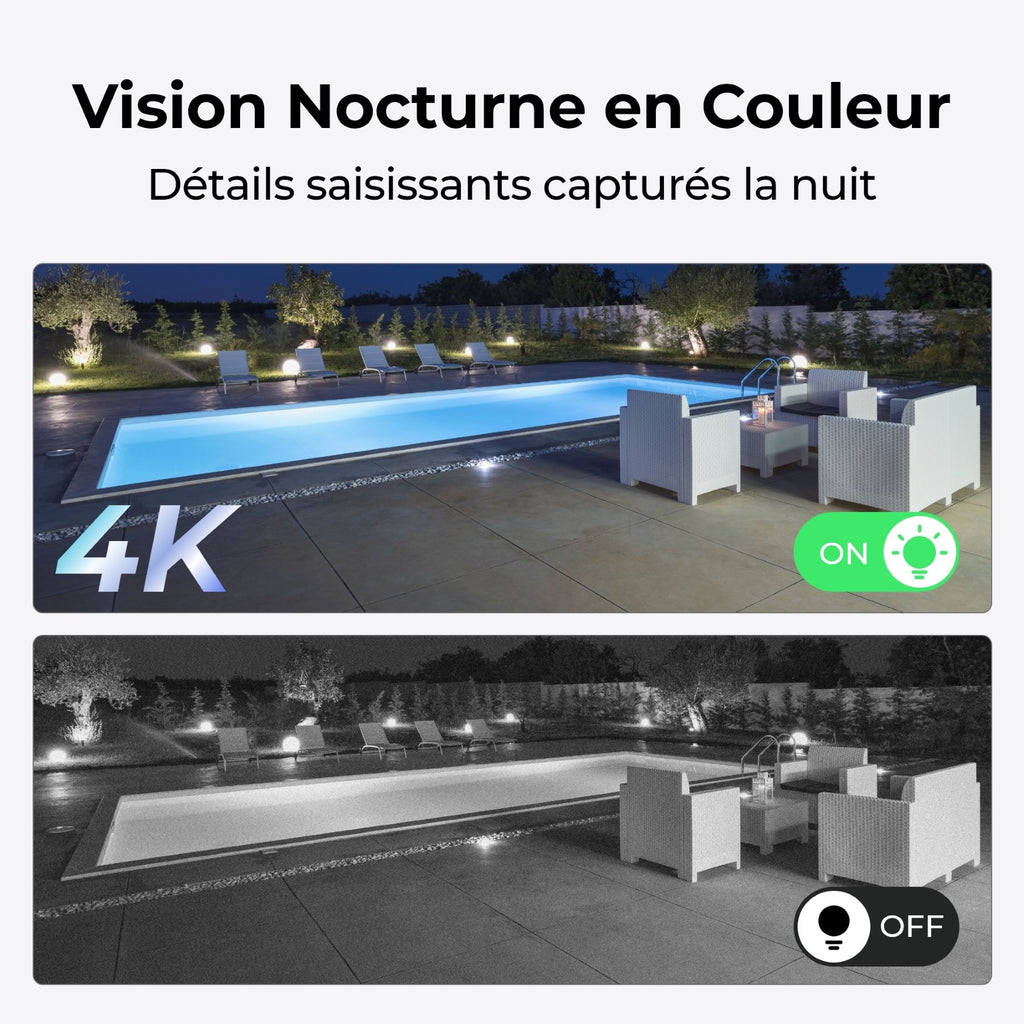 REOLINK B440 Kit solaire Caméra de sécurité extérieure 4K 8MP – Blanc