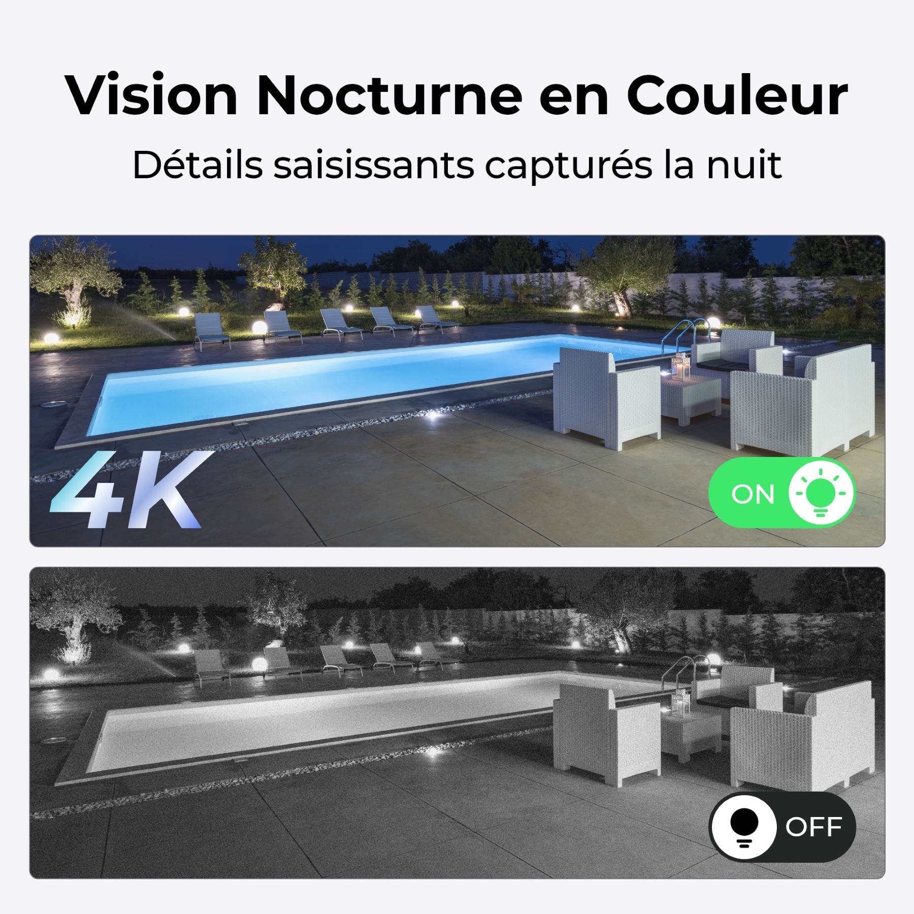 REOLINK B440 Kit solaire Caméra de sécurité extérieure 4K 8MP – Blanc