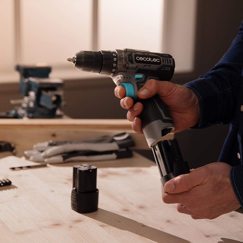 Cecotec PowerForce 1620 Easy Hand 16V Cordless Drill Driver Kit - 38Nm Power Drill with 2x 2.0Ah Batteries, 1500 RPM, 25+1 Torque Settings, Carrying Case & Accessories for Home & DIY