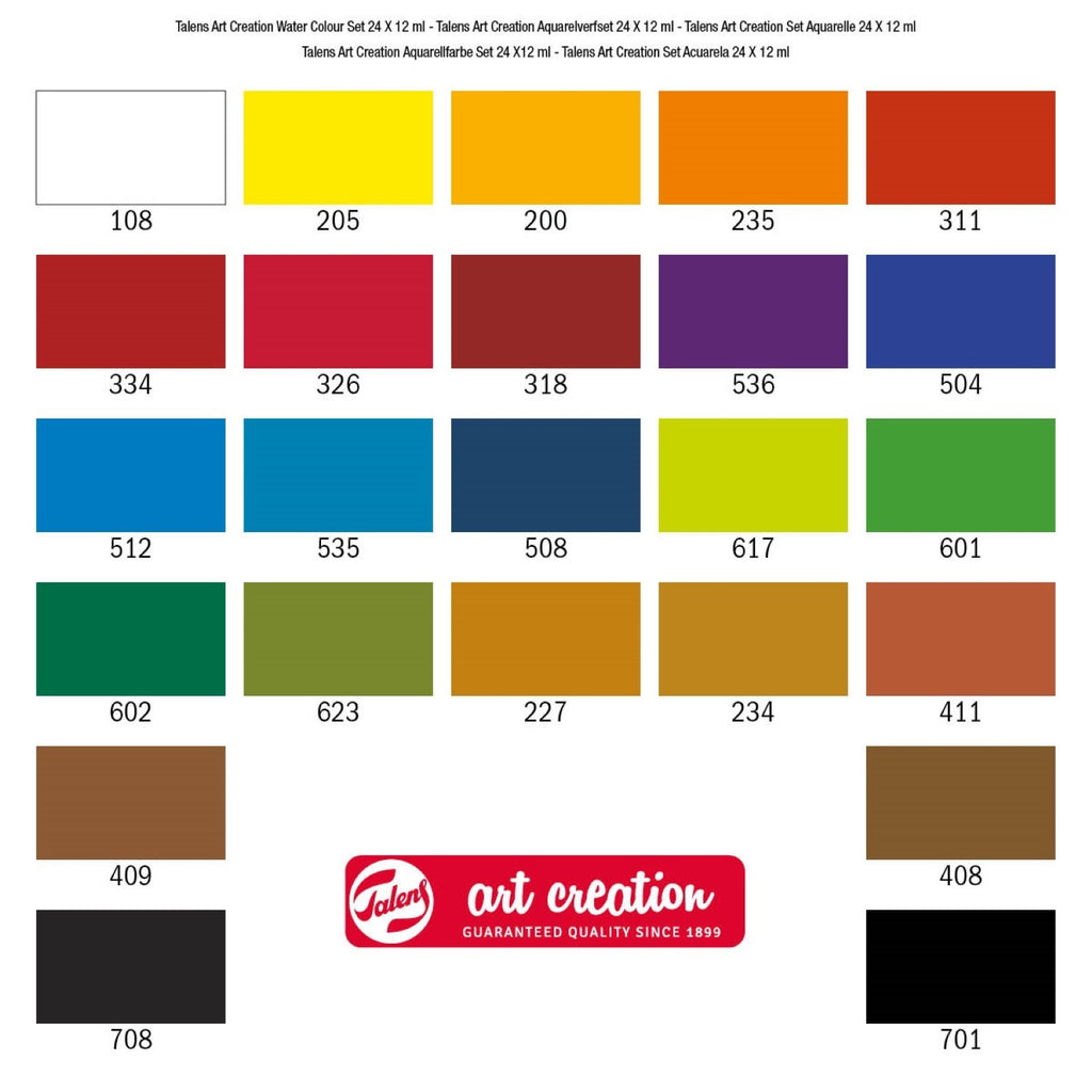 Talens Art Creation Coffret d'aquarelle 24 x 12 ml