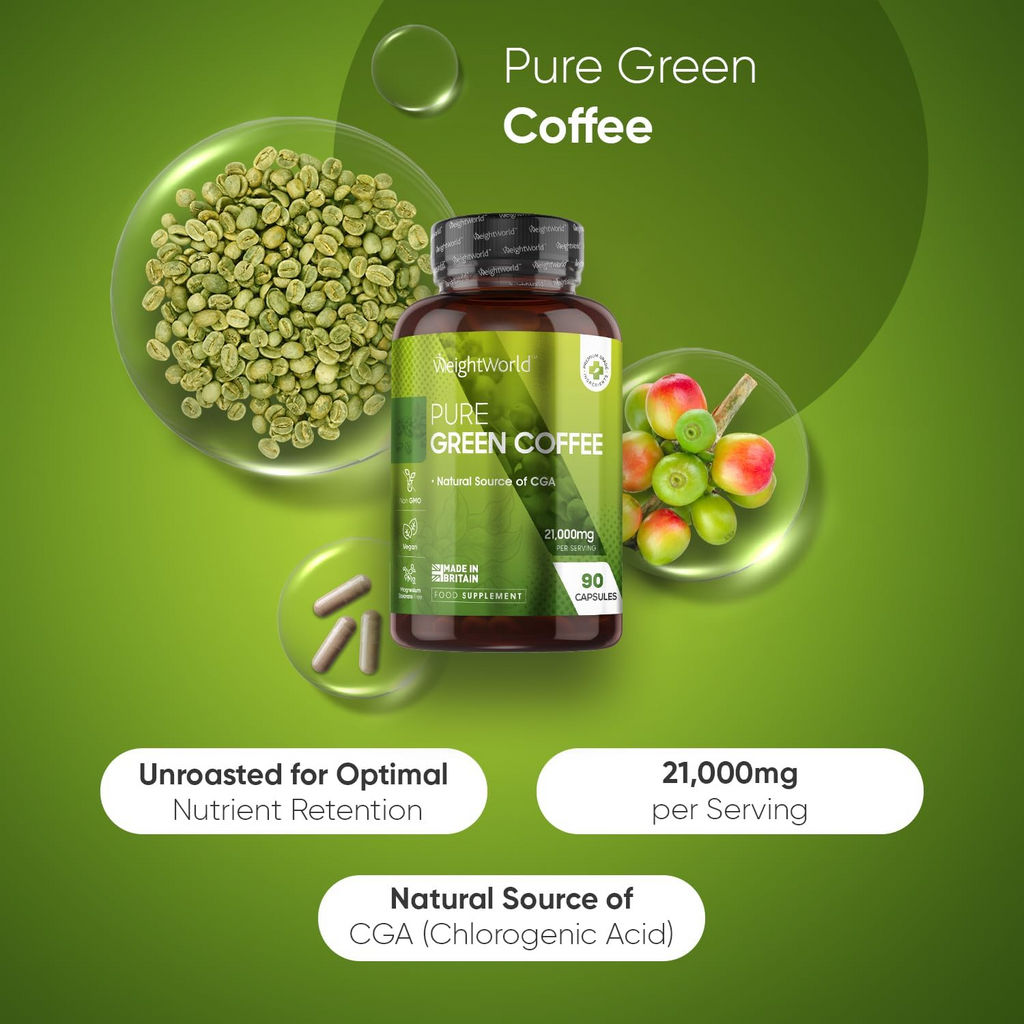 WeightWorld Café vert Pur 21000 mg 90 gélules