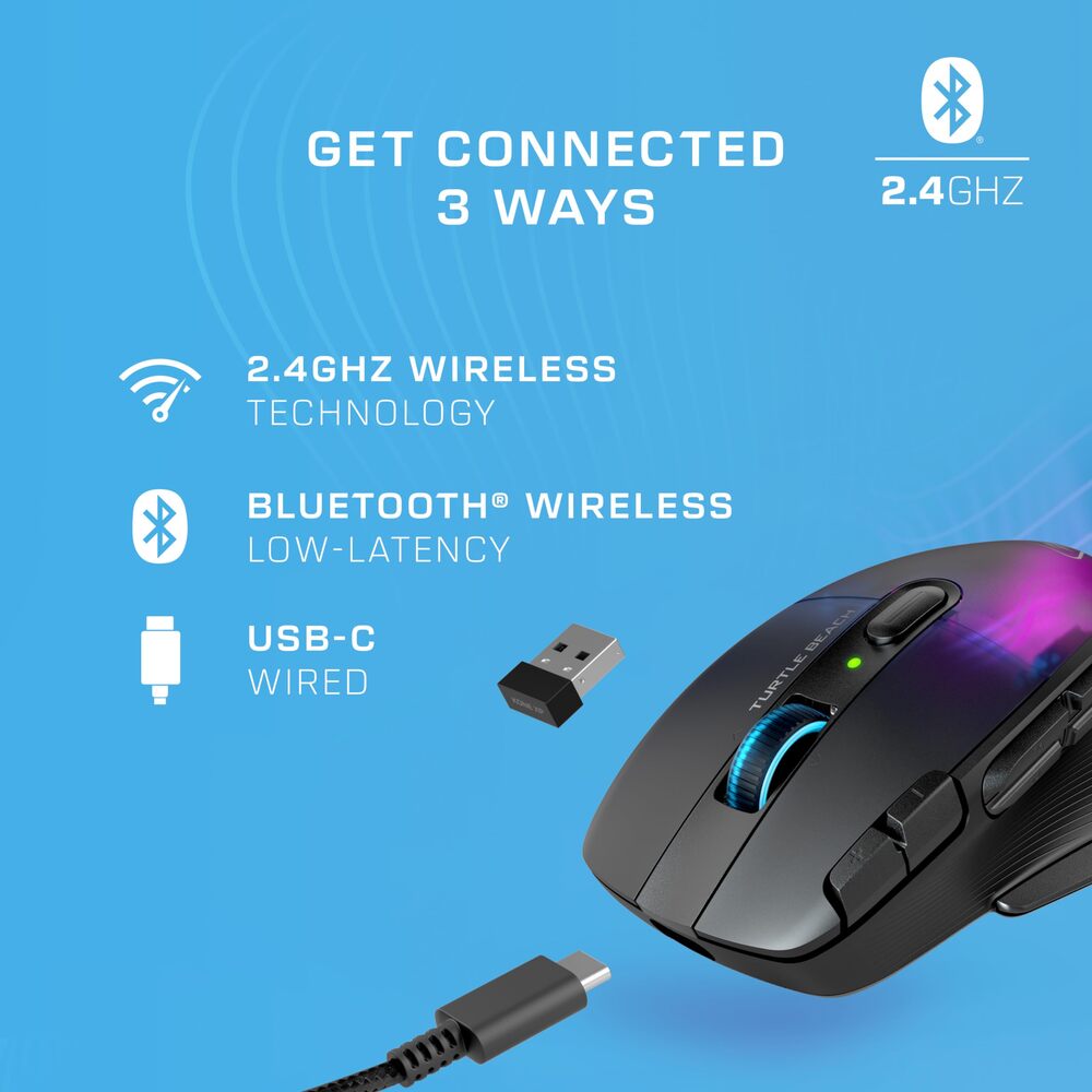 Turtle Beach Kone XP Air Souris Gaming sans Fil - 19000 DPI, 29 Boutons - Noir