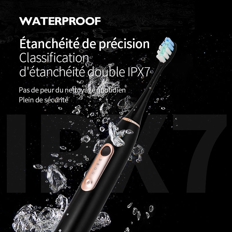 Rushi R-C31 Brosse à dents électrique avec charge USB-C et batterie 1500 mAh - noir