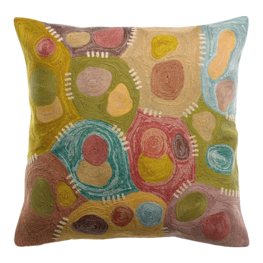 Housse de coussin brode nestor mineral