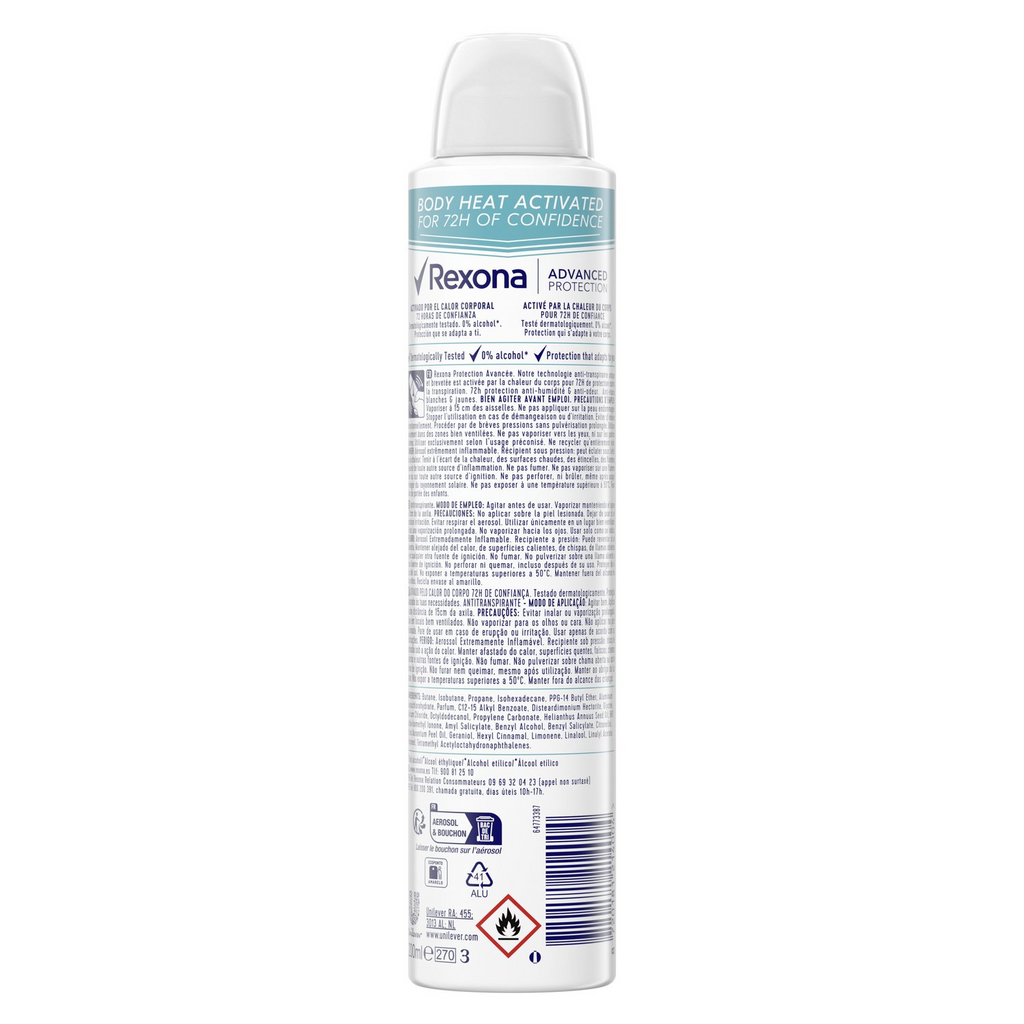 REXONA Invisible Aqua Déodorant Spray Corporel 72 h - 200 mL