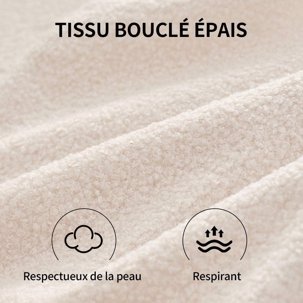 HONEYOU 164 cm Canapé de Salon Moderne Mid-Century, Petit Canapé Rembourré à Boutons Tuftés pour Salon & Chambre, Peluche à Poils Courts, Beige