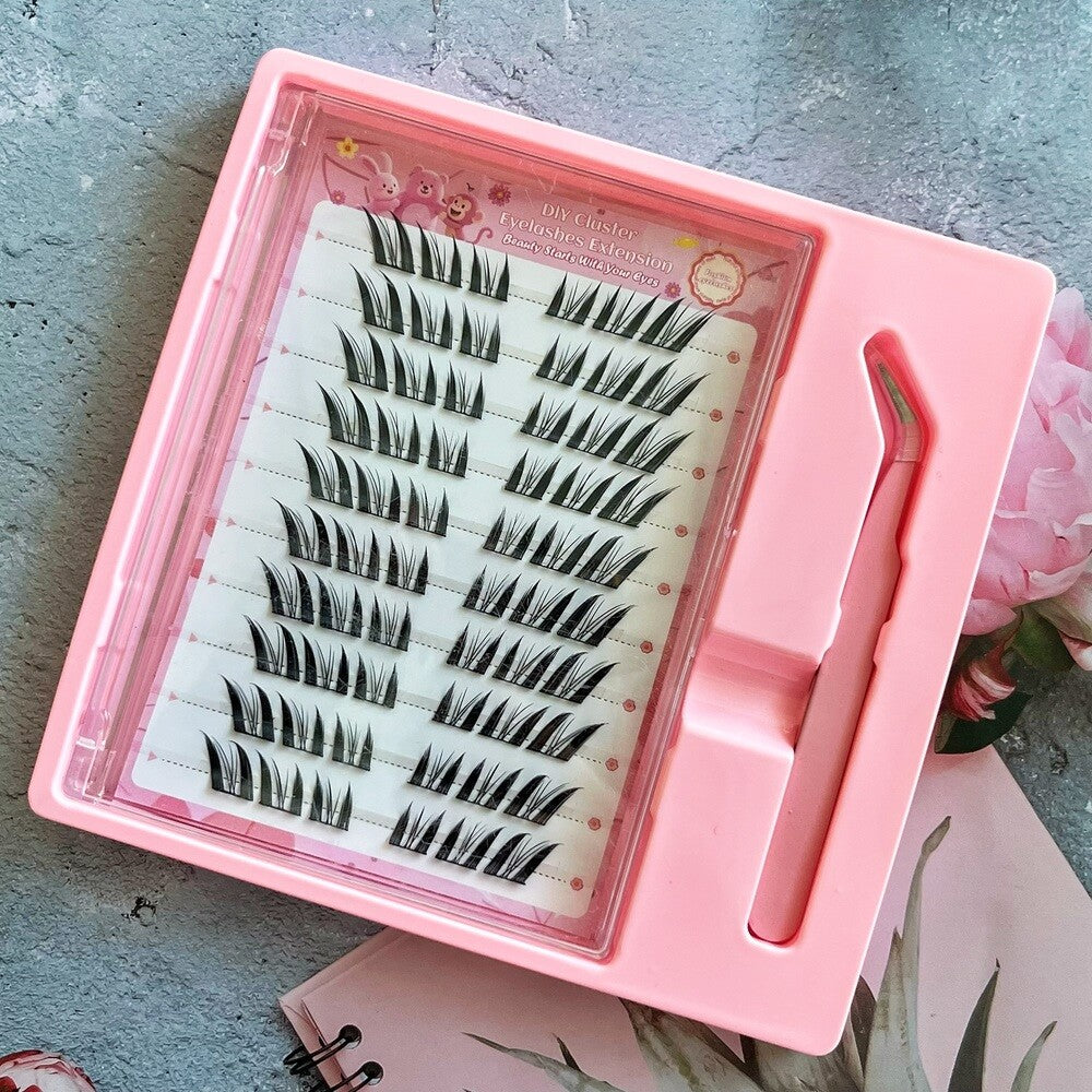MeoMagic - Kit de faux-cils pré-collés avec pinces à épiler - 10 lignes - F32