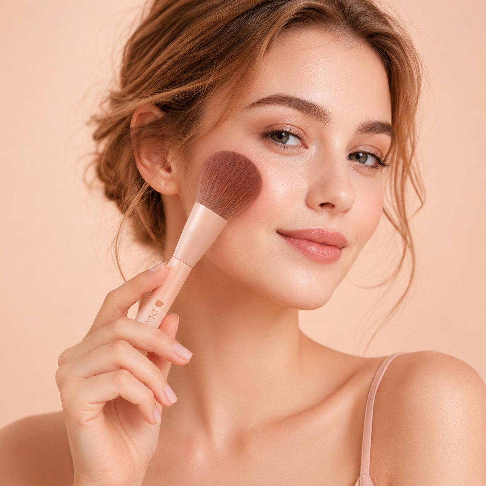 DUcare Série Café Pinceaux de Maquillage de Luxe 14 Pcs et 3 Pcs Éponges à Maquillage pour Cadeaux de Fêtes avec Élégante Boîte Cadeau
