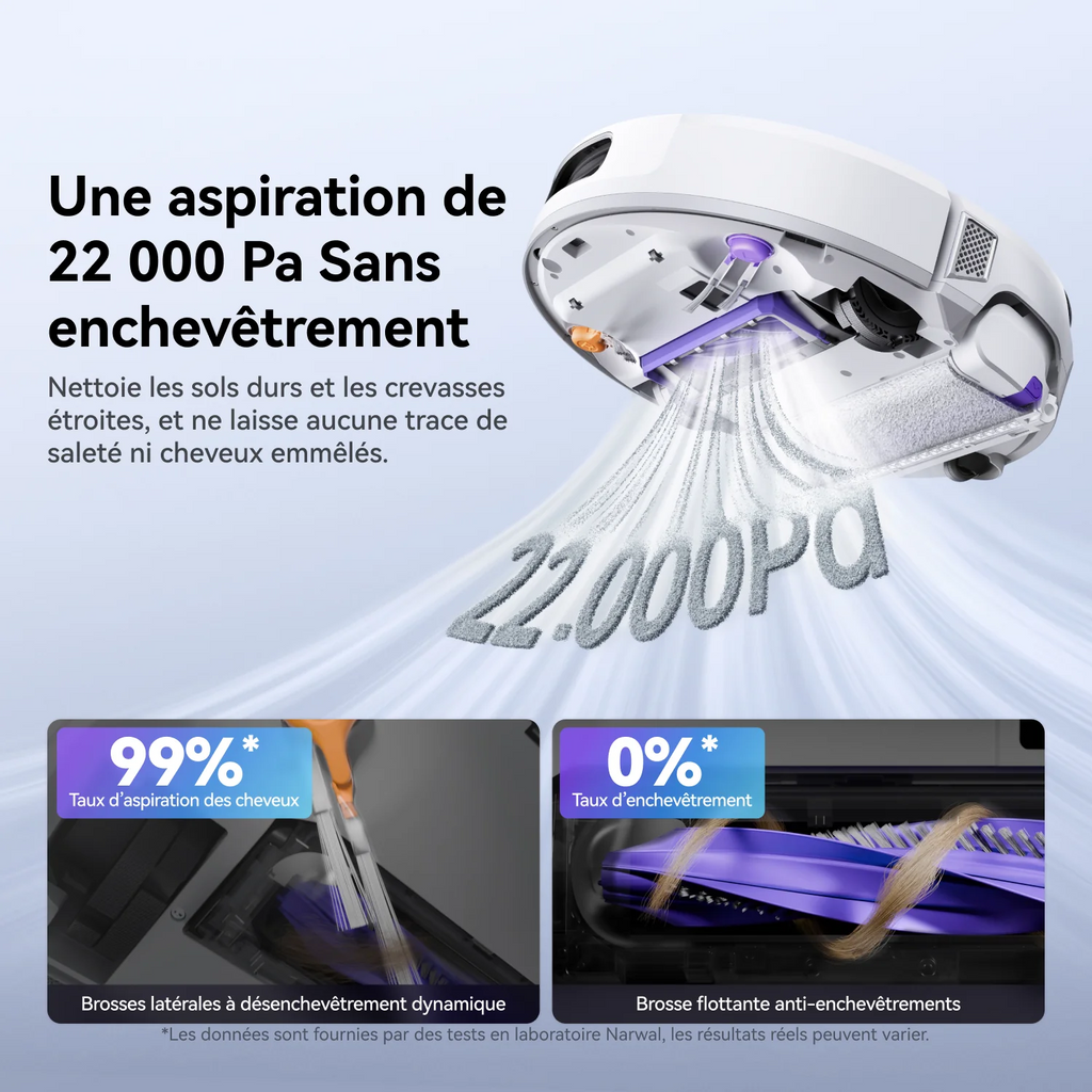 Narwal Flow Robot aspirateur laveur avec kit de raccordement à l'eau – Blanc
