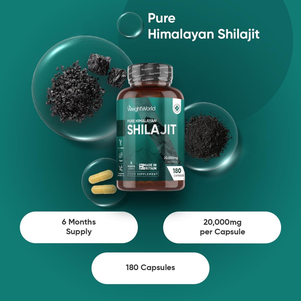 WeightWorld Shilajit de l’Himalaya pur 20000 mg 180 gélules