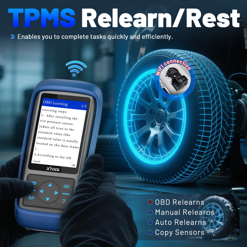 XTOOL TP150 Outil de programmation TPMS, de réapprentissage/réinitialisation/activation TPMS (315/433 MHz), programmateur de capteur de pression des pneus