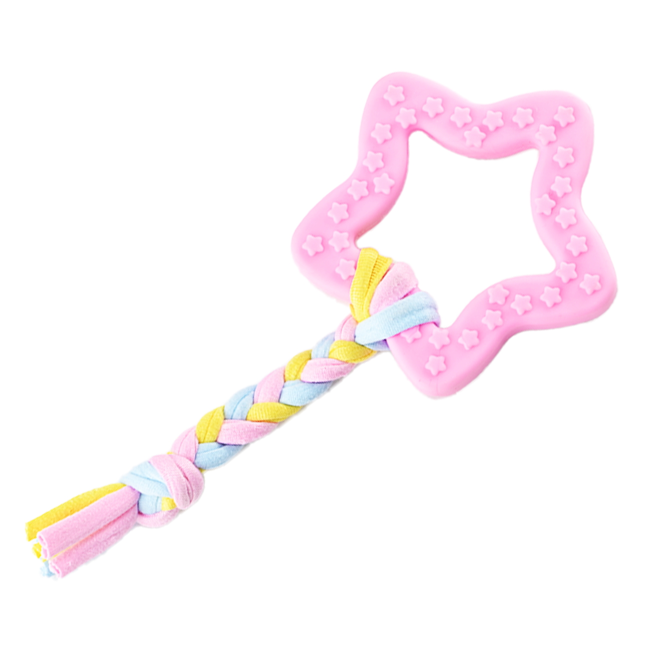BLINKIT Jouet à mâcher en forme d'étoile rose en corde TPR et tissu pour chiens