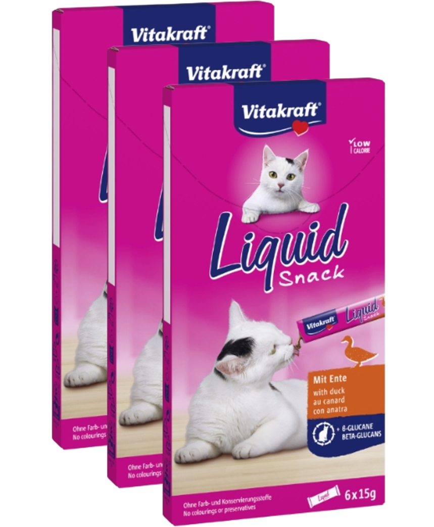 vitakraft Friandises liquides canard aux bêta-glucanes pour chats - 18 x 15 g