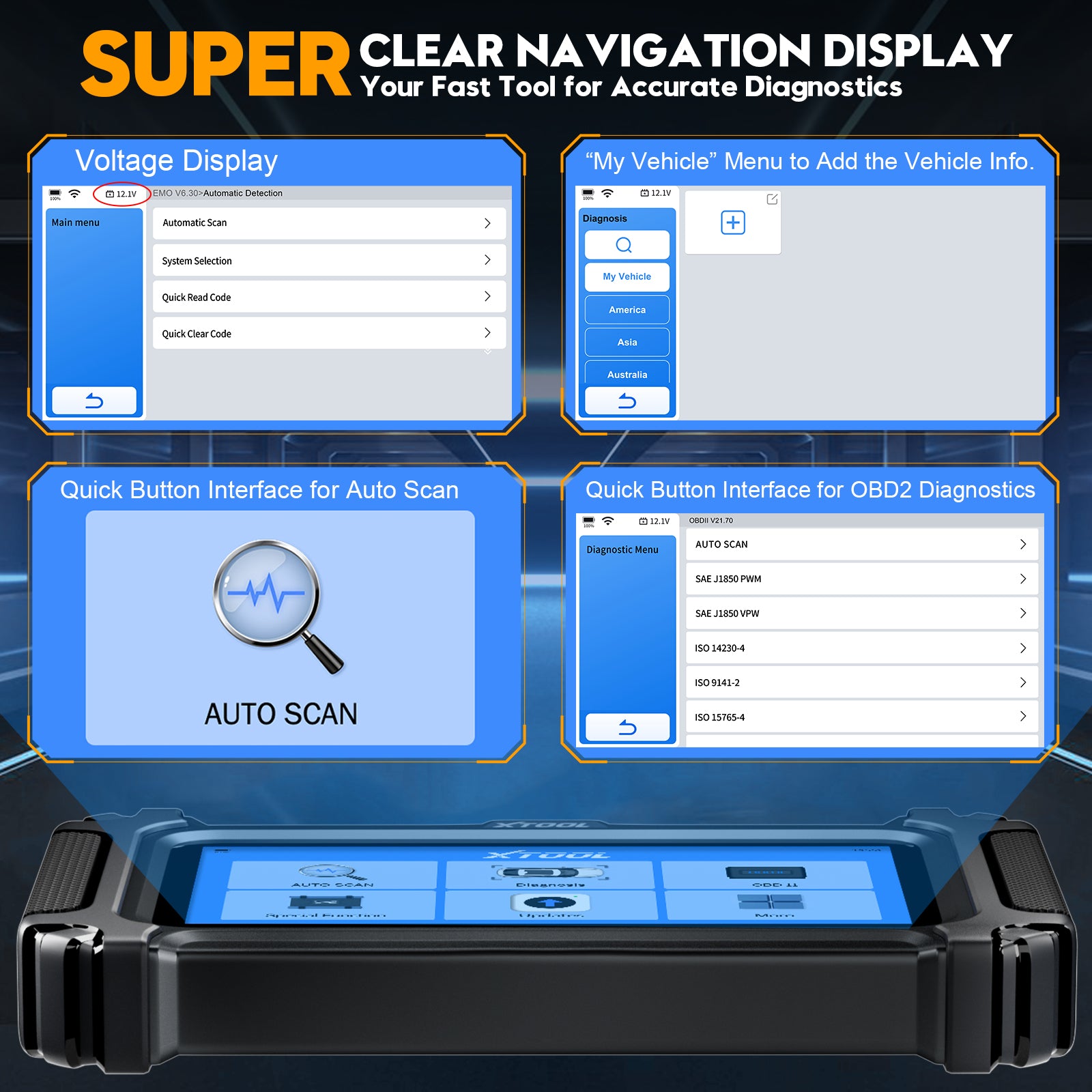 xtool D5S Outil de diagnostic OBD2 pour 4 systèmes moteur/ABS/coussin gonflable/transmission, 16 réinitialisations huile/frein/SAS/BMS/ABS/DPF/TPMS/papillon des gaz