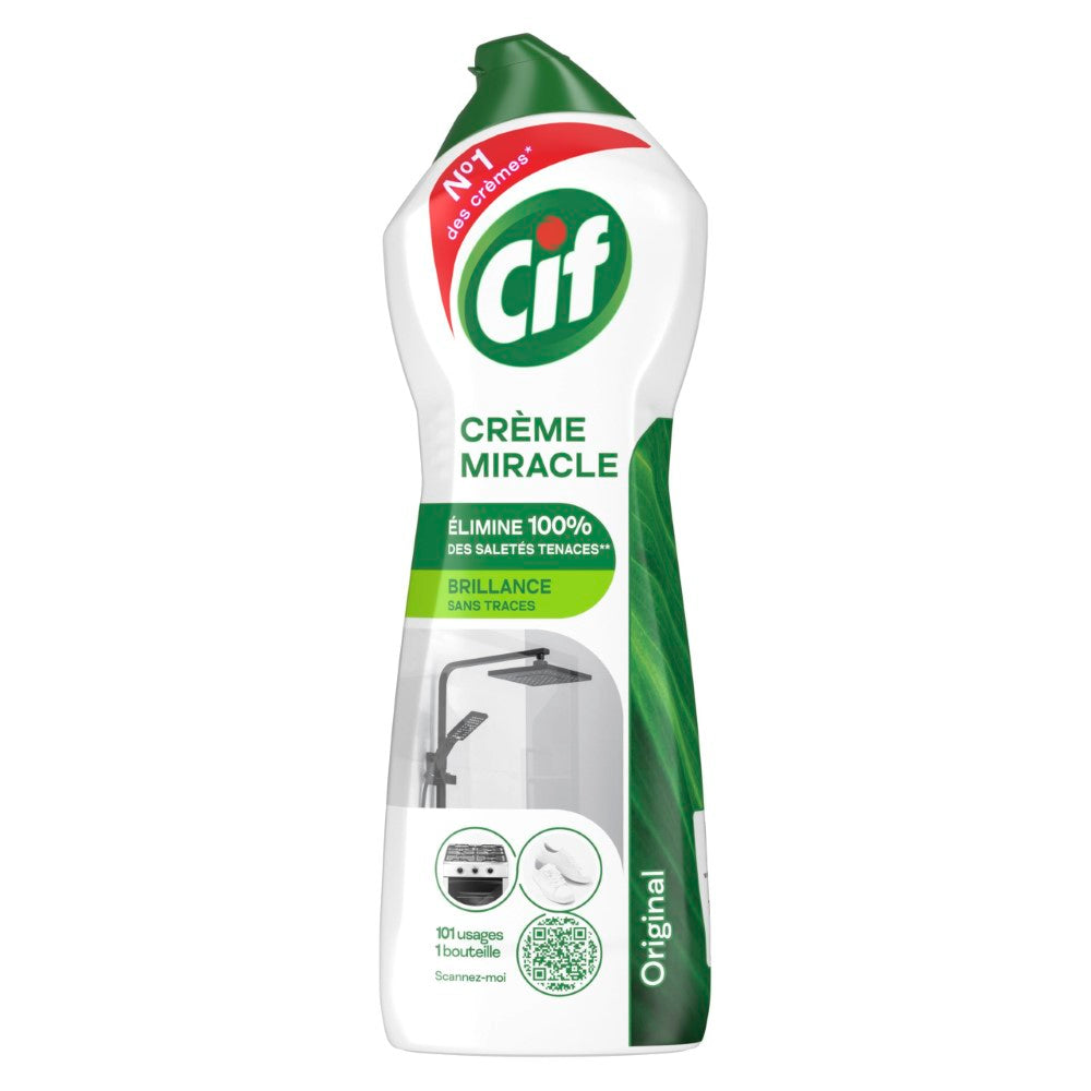 CIF Crème à récurer Miracle brillance sans traces Original 750 ml