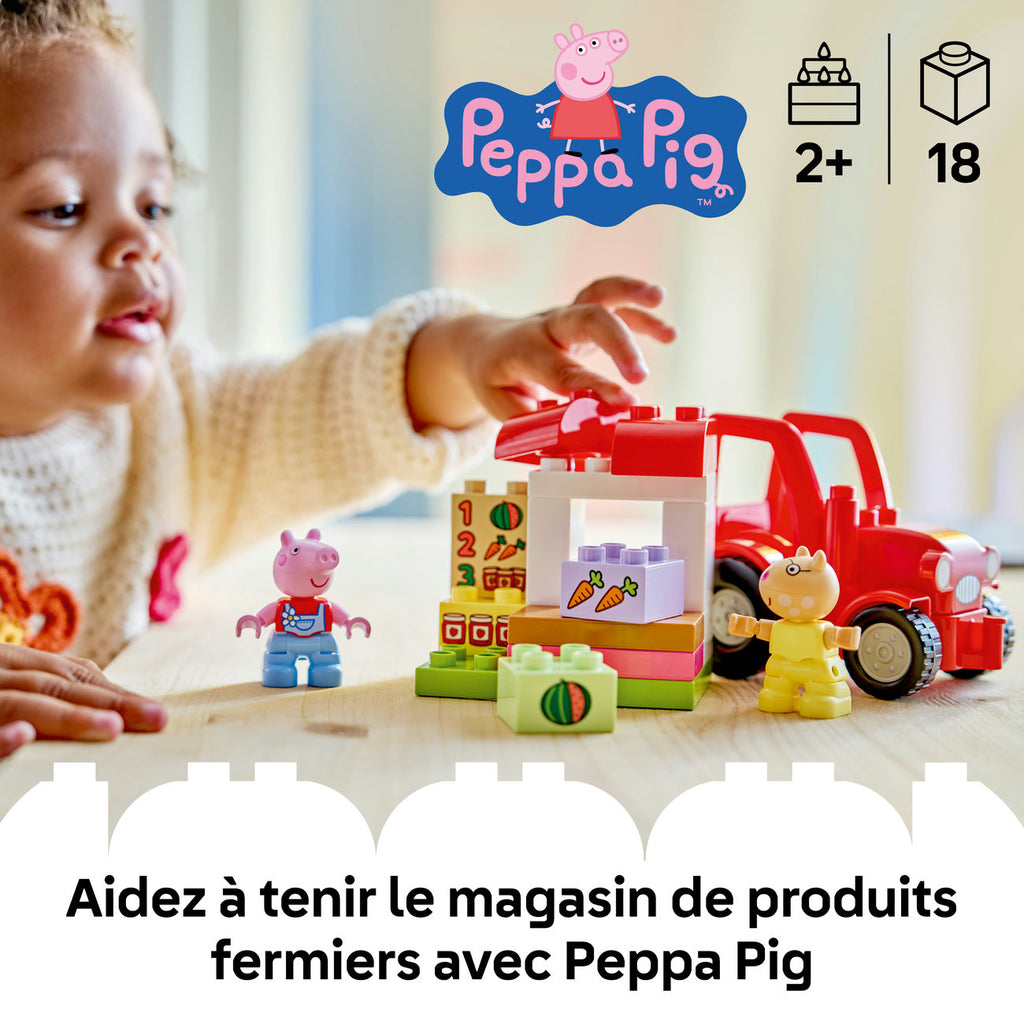 LEGO DUPLO Tracteur et stand de marché de Peppa Pig 10468 Set de jouets de construction pour tout-petits