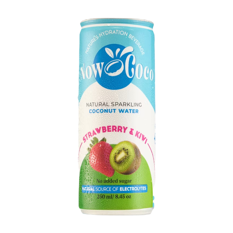 NOW COCO Eau de coco pétillante Fraise & Kiwi 250 ml