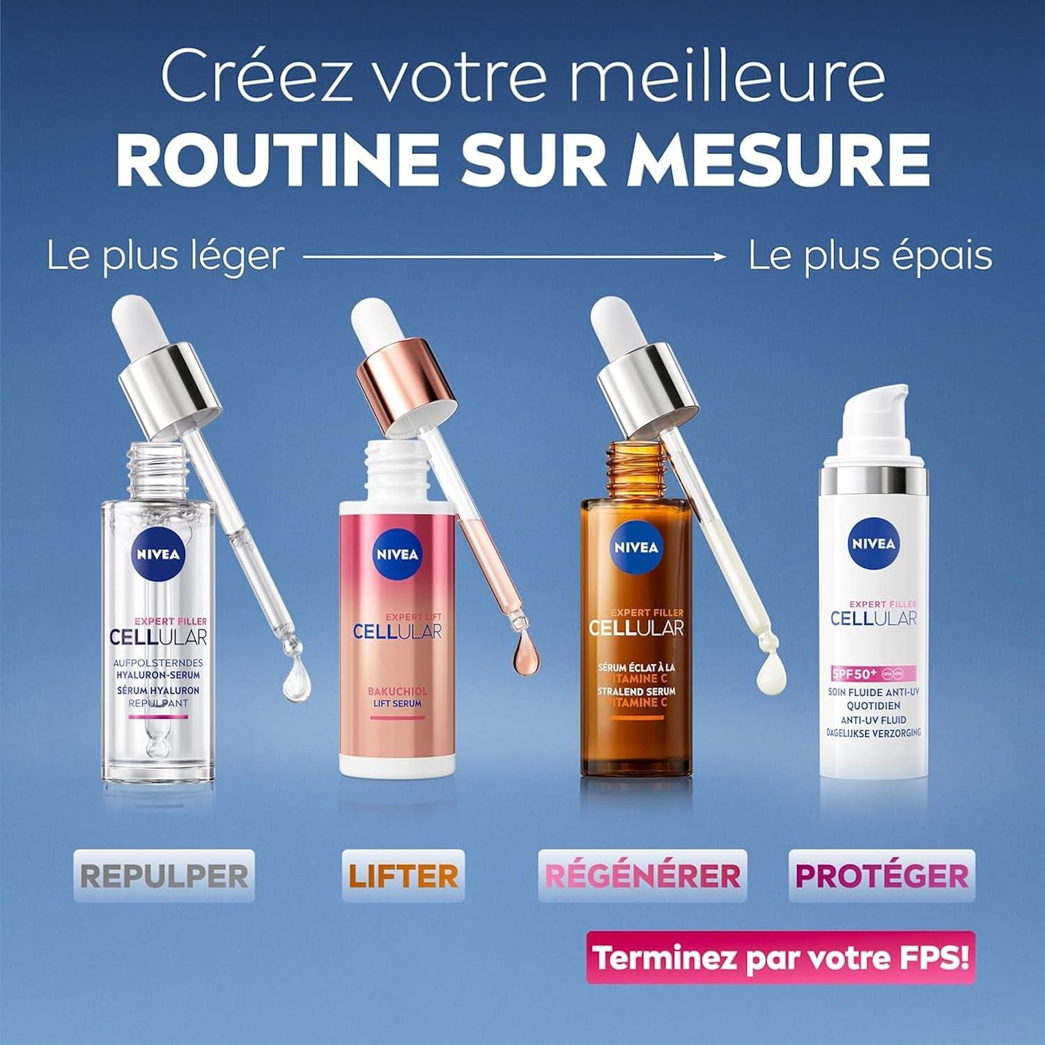 NIVEA Coffret Visage Cellular Expert Filler 3 Sérums Layering