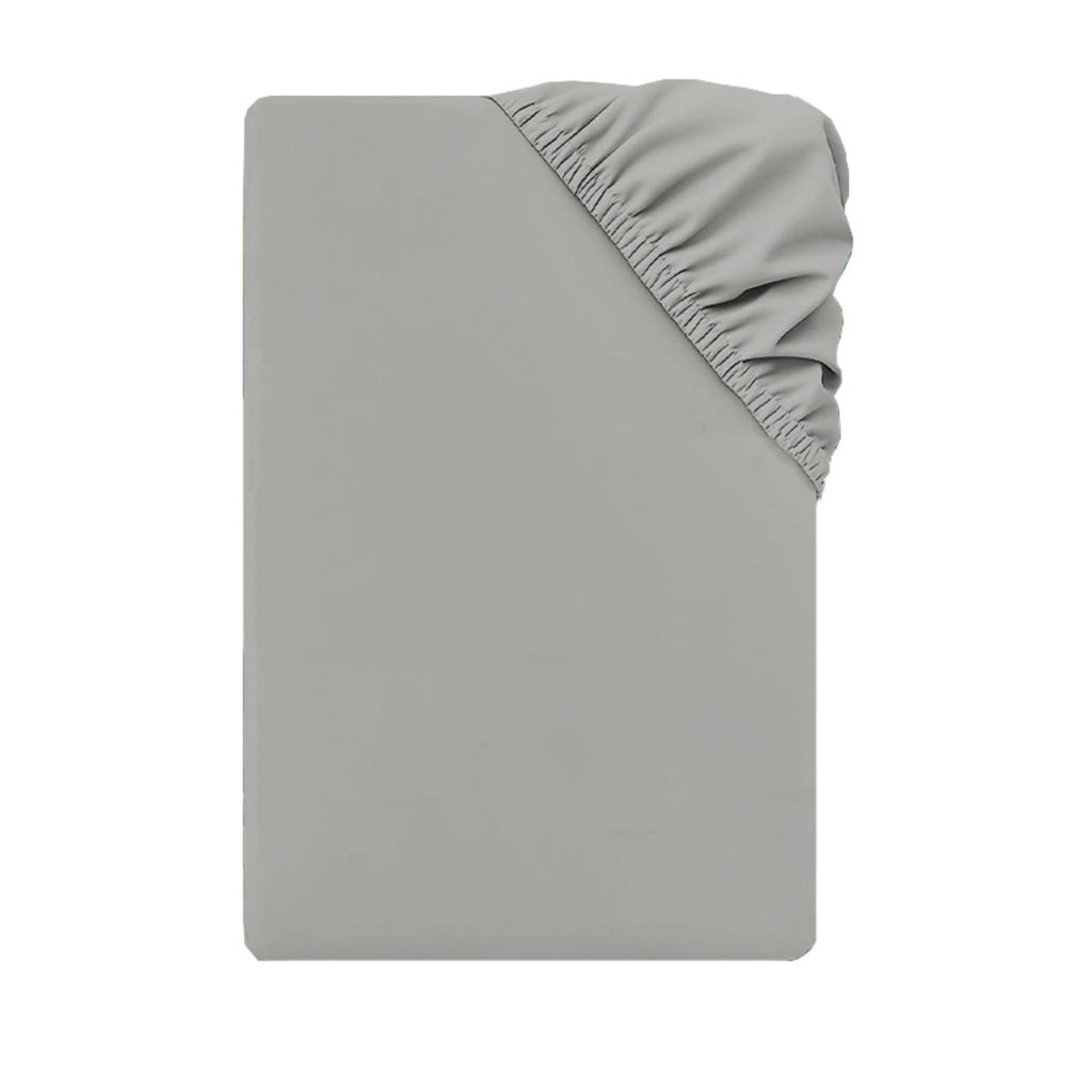 LeBonsoir Drap-housse 135 x 190 cm, Bonnet profond 30 cm / 12 pouces - Microfibre douce, Élastique anti-déchaussement, 1 drap-housse uniquement - Gris clair