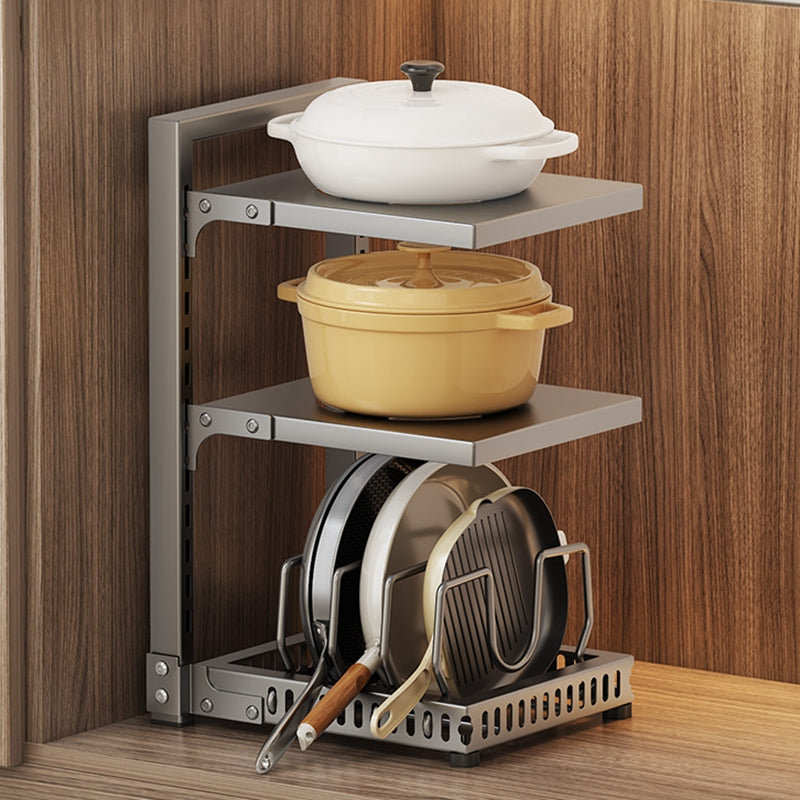 Maxcook MCZW9187 Organisateur de placard pour couvercles, casseroles et poêles avec 3 niveaux réglables en acier au carbone - 23 x 28 x 43 cm