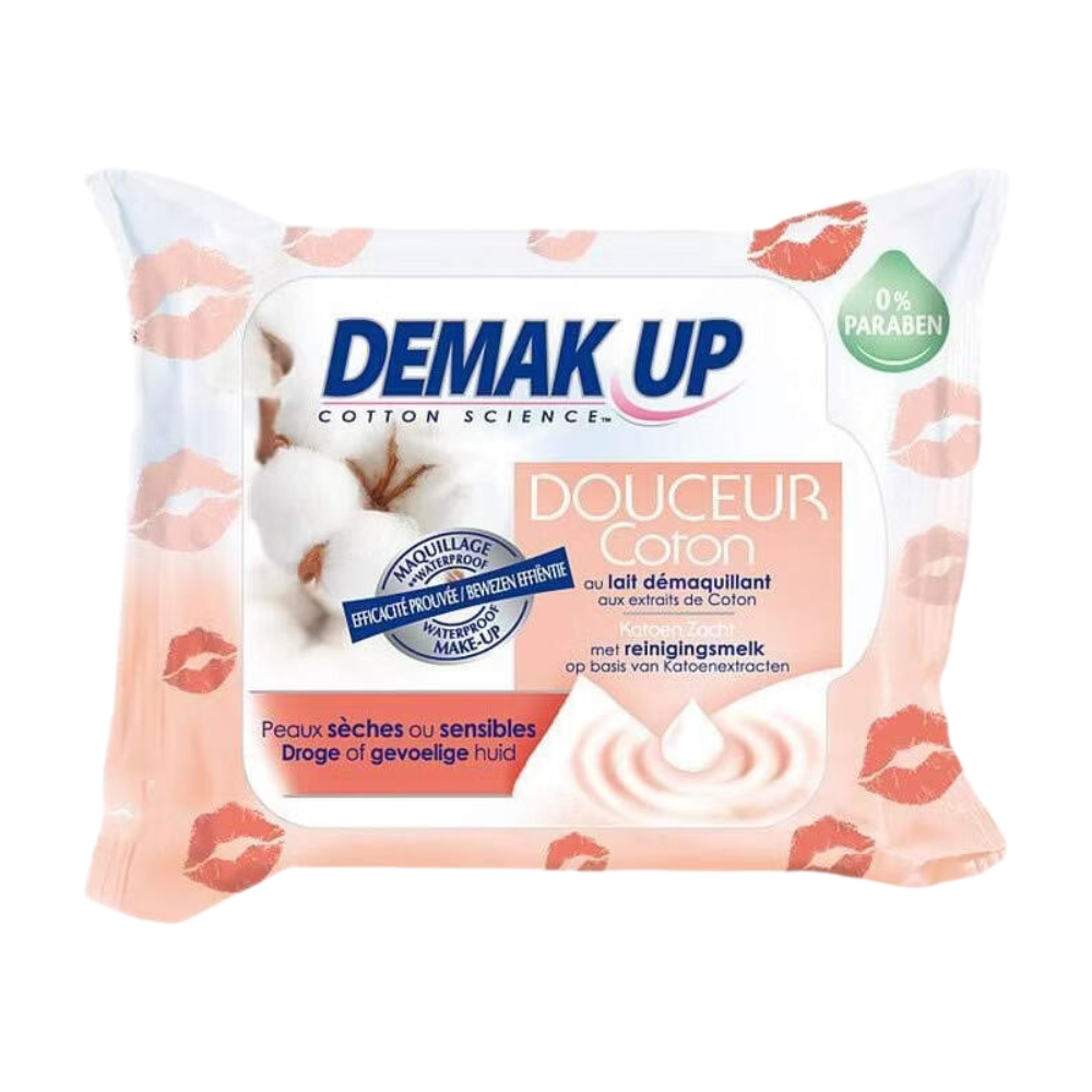 DEMAK-UP Cocoon Lingettes Démaquillantes Extrait de Graine de Coton Lot de 25
