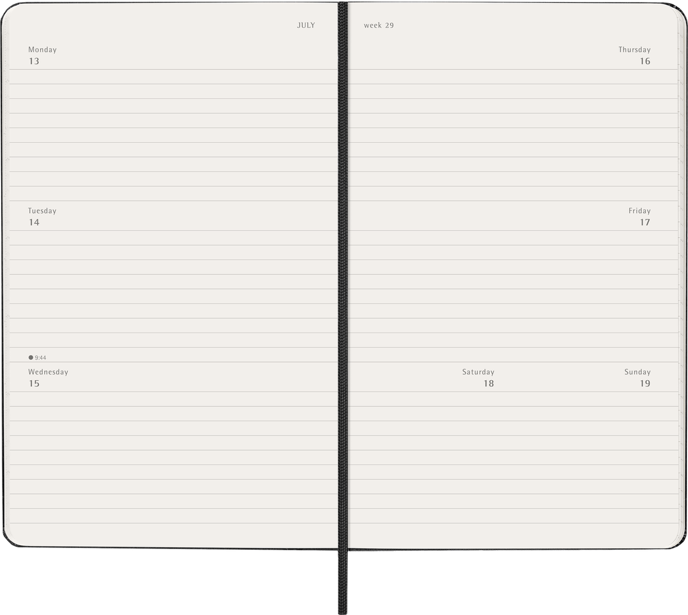 MOLESKINE Agenda Semainier 12-Mois Horizontal Grand Format