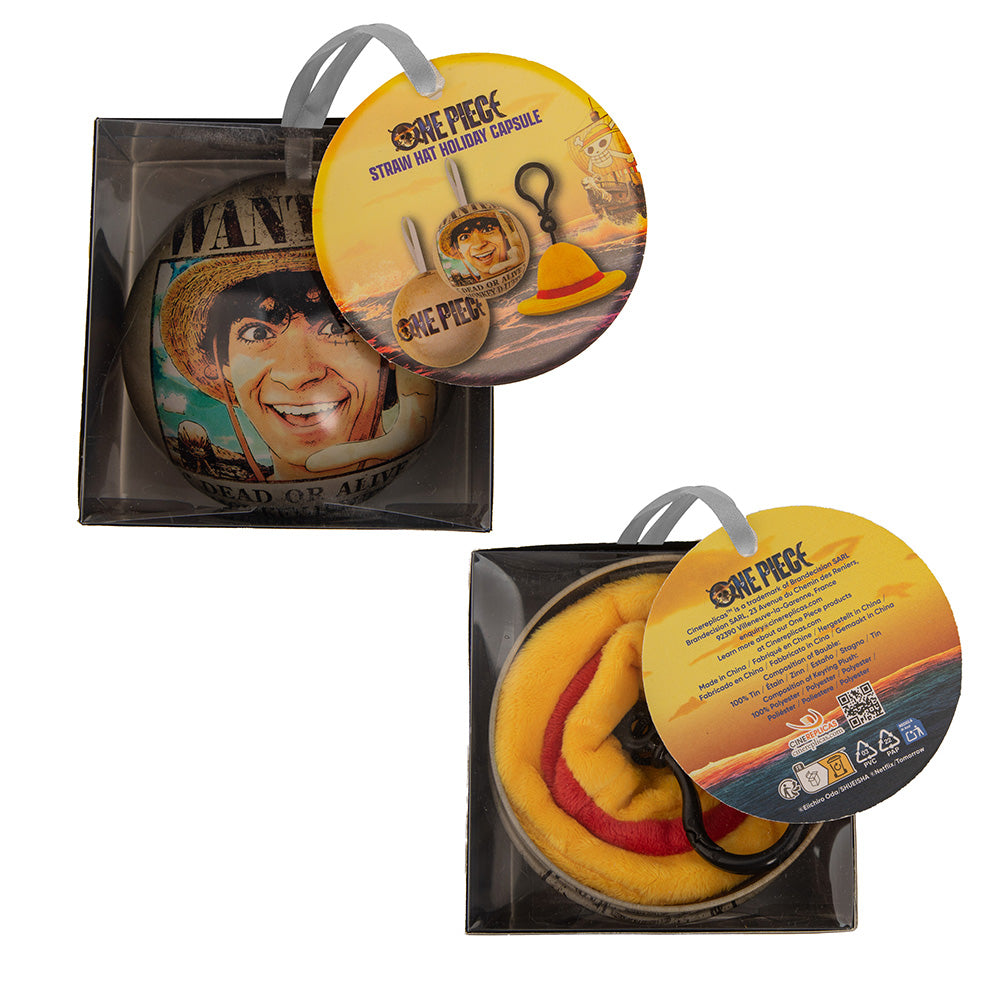 One Piece Porte-clés en Peluche Monkey D Luffy Décoration de Noël Sapin de Noël Décoration à Suspendre Charms de Sac Pendentif Chapeau Cosplay Anime Cadeau pour Fête des Fêtes