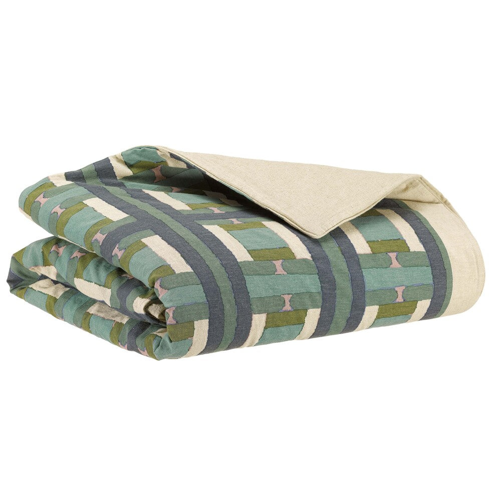 Vivaraise Taho Couette imprimée Vert de gris 85 x 200