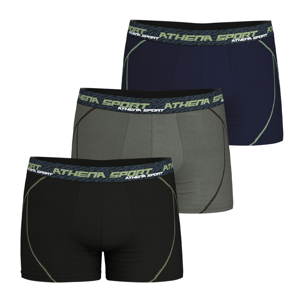 ATHENA Training Dry Boxers Lot de 3, Noir