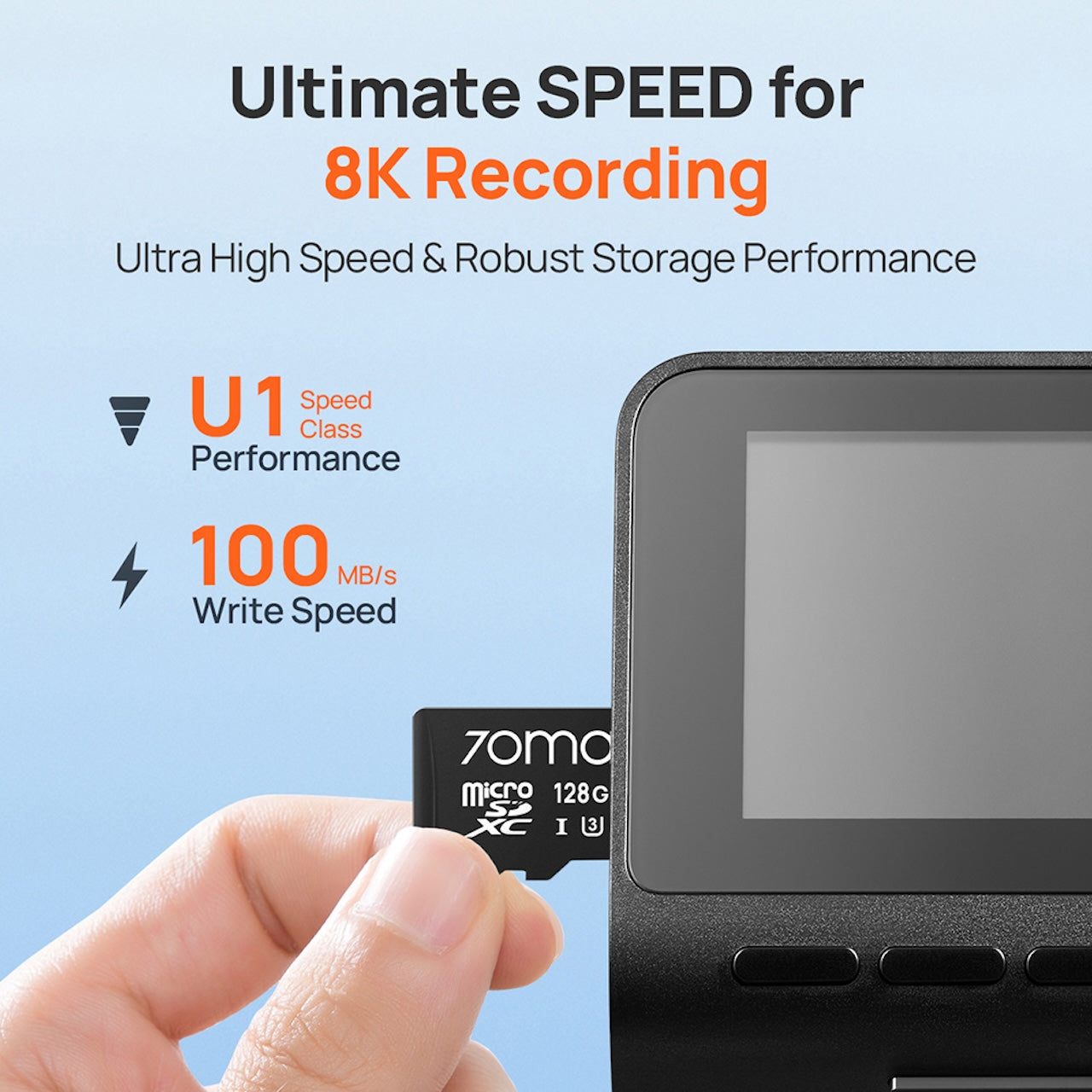 Carte MicroSD 70mai de 128 Go pour dashcam A810.A510.A410.X800.M310.A200.A800SE