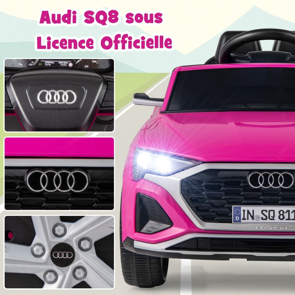 Costway Voiture électrique pour enfants 12 V, édition sous licence Audi SQ8, avec télécommande, klaxon, éclairage LED, musique, contrôle de vitesse à 3 niveaux