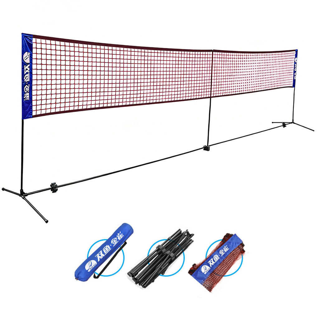 Double Fish Kit de filet de badminton portable avec étui pour raquettes - BX610