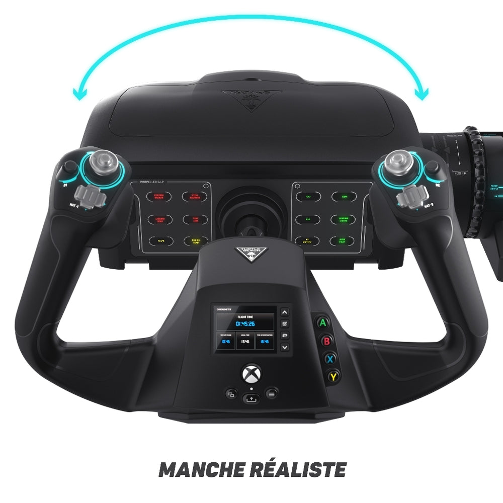 Turtle Beach VelocityOne Flight Système de contrôle universel Filaire - Rotation manche 180° & Manette des gaz modulaire & Affichage de gestion de vol - Xbox Series X|S, Windows 10/11 - Noir