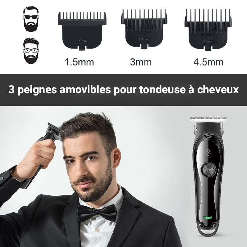 WOOX MX0214 Kit de tondeuse électrique, batterie 600 mAh, charge Type-C avec indicateur LED
