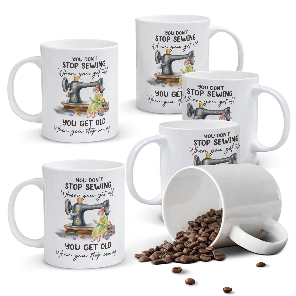Alphynix 1 pièce, Mug à café humoristique, Tasse à café en céramique 325 ml, Tasse à eau, Article pour boissons été hiver, Meilleur cadeau pour passionné de couture